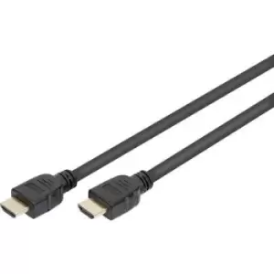 Image of Digitus HDMI Cable HDMI-A plug, HDMI-A plug 1m Black AK-330124-010-S gold plated connectors, Ultra HD (4k) HDMI with Ethernet, High Speed HDMI with