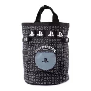 Image of SONY Playstation Stay in Control All-over Print Toploader Backpack, Unisex, Black (BP412830SNY)