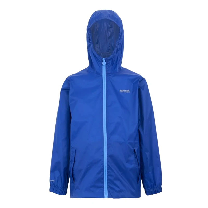 Image of Waterproof hooded jacket for children Regatta Pack-It III Bleu Male 3/4 ans