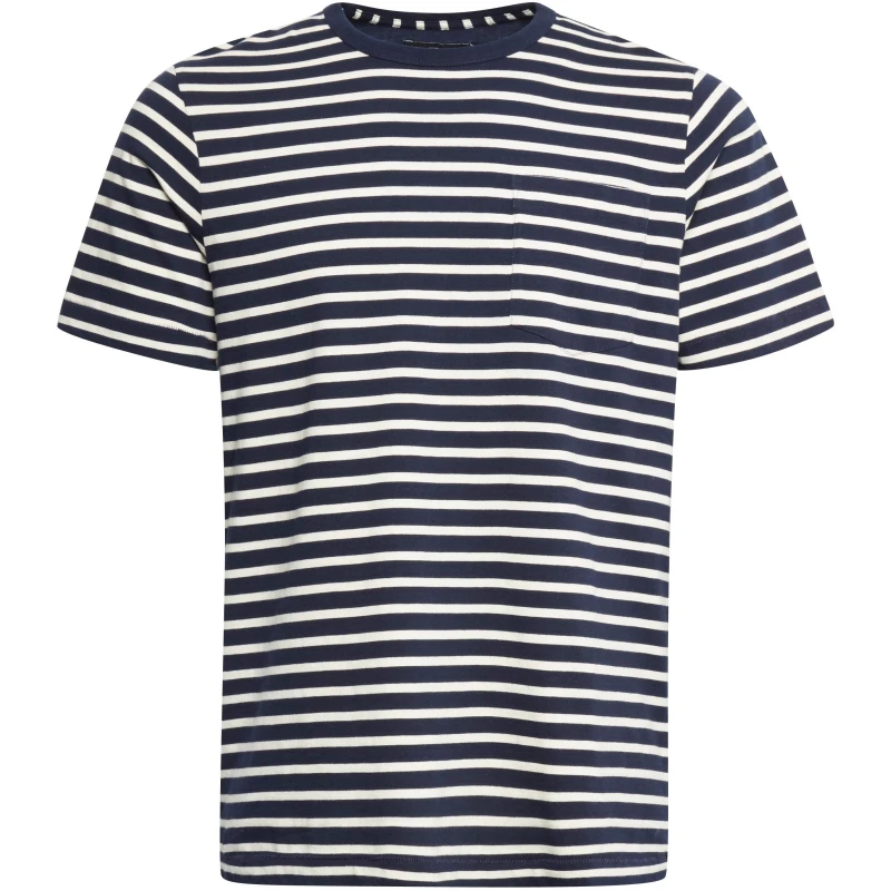 Image of French Connection Odd Stripe Mix T-Shirt Marine male XL