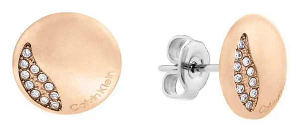 Image of Calvin Klein 35000139 Ladies Rose Gold Tone Crystal Set Stud Jewellery