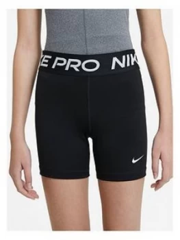 Image of Nike Girls 3" Short - Black/White, Size XL, 13-15 Years