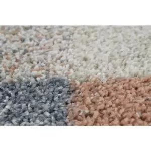Image of Mehari Pastel Squares 120x170cm Large Rug Carpet Thick Pile Rugs Living Room Bedroom - Multicoloured