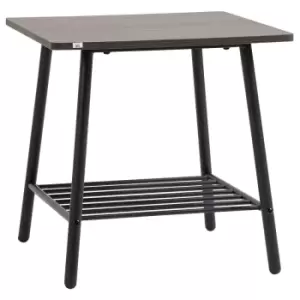 Image of HOMCOM Sofa Side Table End Table With 2-tier Storage Shelf And Metal Frame