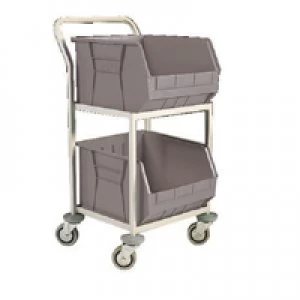Image of Slingsby Grey Mobile Storage Trolley cw 2 Bins 383414
