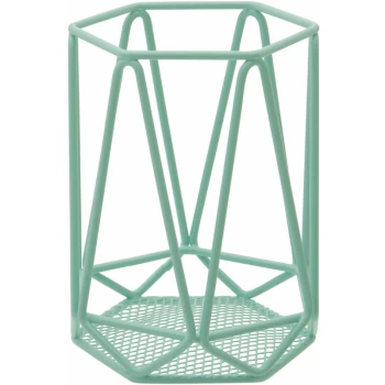 Image of Premier Housewares - Professional Round Small Metal Pastel Green Utensil Holder Kitchen Holders For Storage Of Utensils 12 x 16 x 12