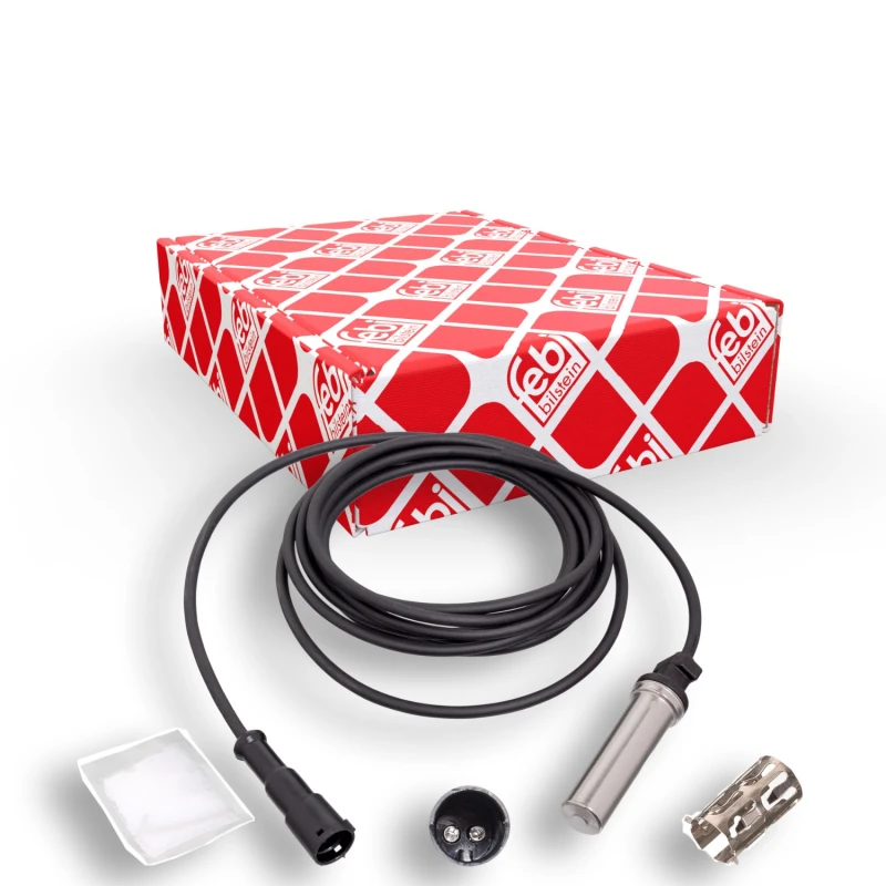 Image of FEBI BILSTEIN 35330 ABS Sensor Rear Axle Left, with bush Sensor,wheel speed (412)
