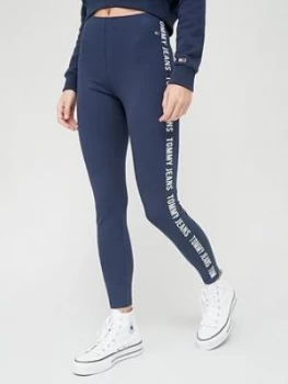 Image of Tommy Jeans Skinny Fit Taped Legging - Navy, Size XS, Women