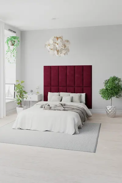 Image of Aspire EasyMount Wall Mounted Upholstered Panels, Modular DIY Headboard in Kimiyo Linen Fabric (Pack of 2) Charcoal