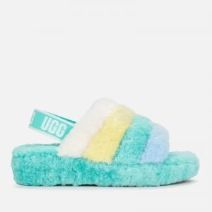 image of UGG Womens Fluff Yeah Sheepskin Slippers - Tide Pool Multi - UK 3