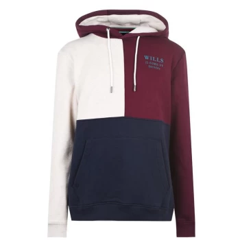 image of Jack Wills Crewe Cut And Sew Panel Hoodie - Damson