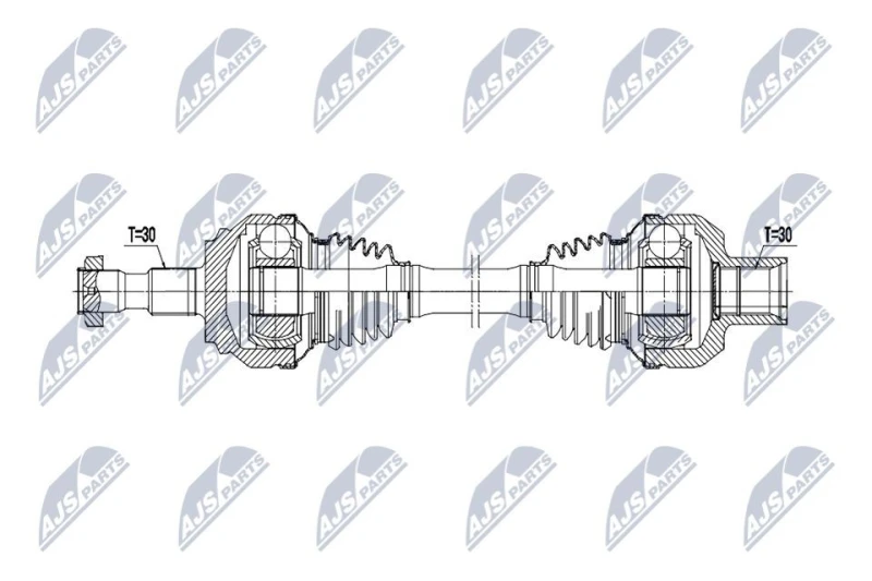 Image of NTY NPW-ME-209 Drive shaft Automatic Transmission, Rear Axle Right Drive Shaft (13)