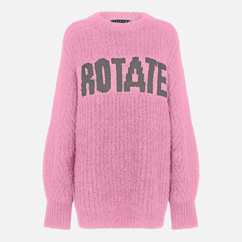 Image of ROTATE Birger Christensen Knitted Logo Sweater Lilac female 8