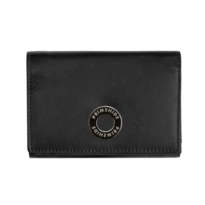 Image of PRIMEHIDE 'Flavia' Leather Clip Frame Purse Black