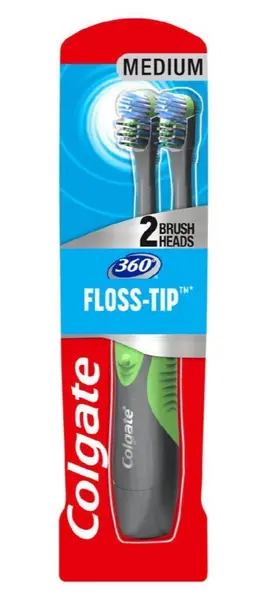 image of Colgate Floss Tip with 2 Heads Battery Toothbrush