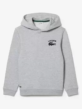 Image of Lacoste Boys Overhead Hoodie - Grey Marl, Size 6 Years