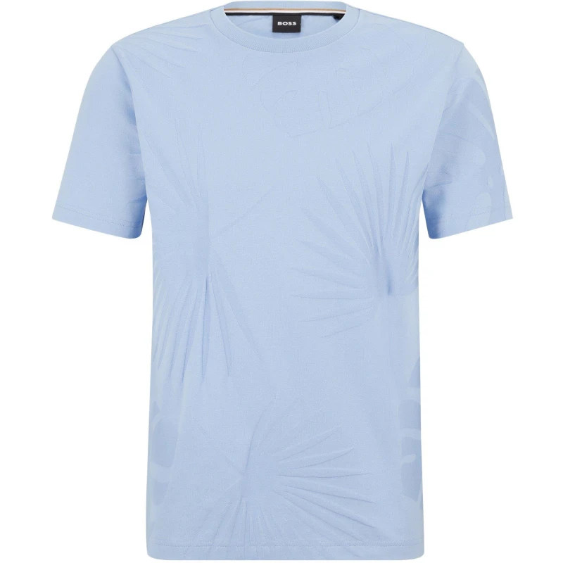 Image of Boss Mens Tiburt T-Shirt Open Blue male S