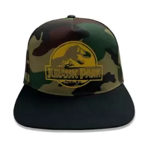 image of Jurassic Park - Gold Logo Camo (Snapback Cap) One Size