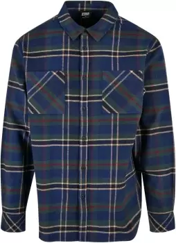 image of Urban Classics Checked Mountain Shirt, Darkblue/Bottlegreen, Male, Shirts, TB5592-03991