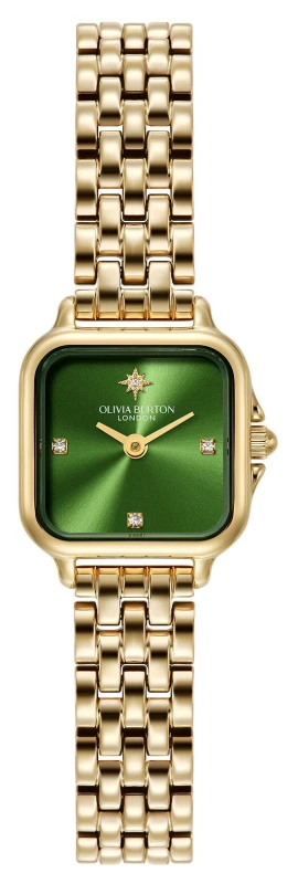 Image of Olivia Burton 24000364 Mini Grosvenor (20mm) Green Sunray Watch