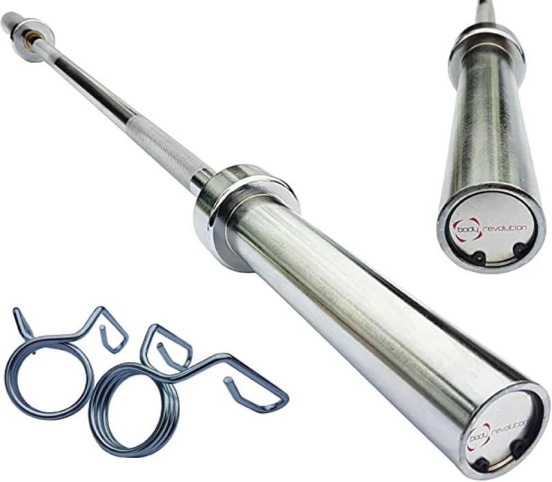 Image of Body Revolution Olympic Barbell Bar 4ft - 7ft - 6ft Silver