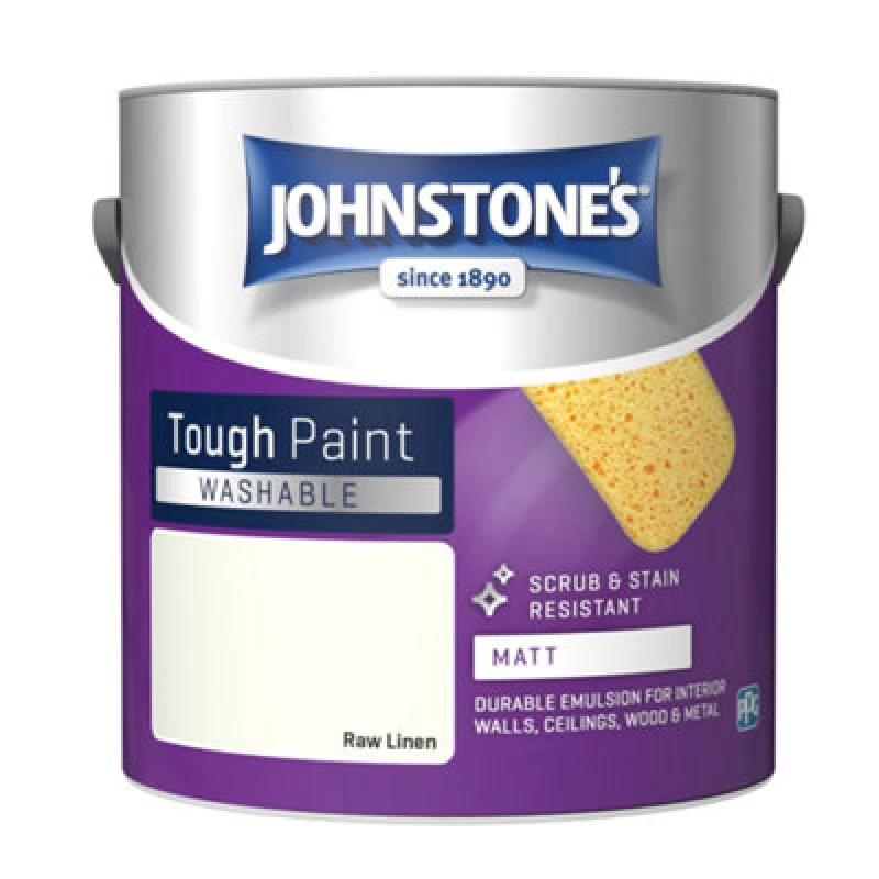 Image of Johnstone's Washable Matt Tough Paint Raw Linen - 2.5L