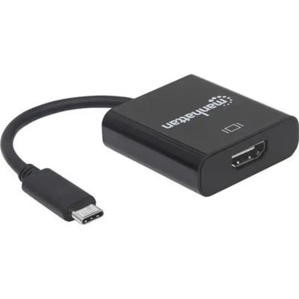 Image of Manhattan 151788 USB / HDMI Adapter [1x USB 3.2 2nd Gen connector C (USB 3.1) - 1x HDMI socket] Black Colour-coded, Flexible, Metal foil shield, UL-ap