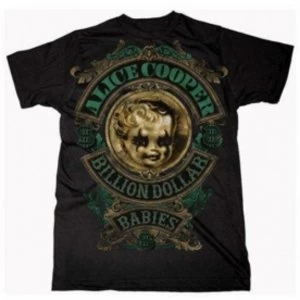 Image of Alice Cooper Billion Dollar Baby Crest Mens T Shirt: Larg