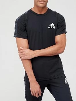 image of adidas Tape T-Shirt - Black/White Size M Men