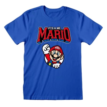 Image of Super Mario - Mario Varsity Unisex X-Large T-Shirt - Blue