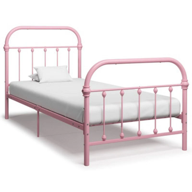 Image of VIDAXL 284510 Bed Frame without Mattress Pink Metal 90x200cm Vidaxl 8719883812137