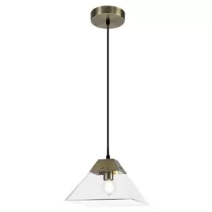 Image of Dome Ceiling Pendant Small, E14, Antique Brass - Luminosa Lighting