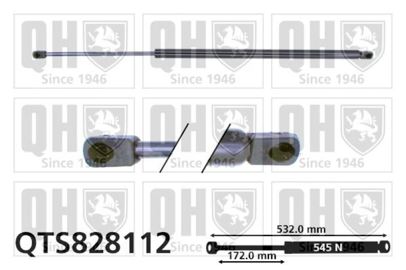 Image of QUINTON HAZELL Tailgate strut QUINTON HAZELL QTS828112