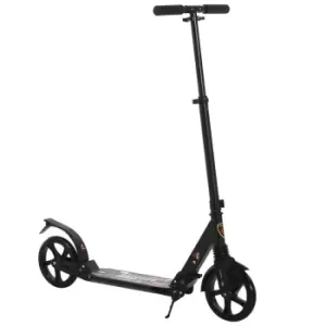 image of Reiten Kick Scooter Folding 2 Big Wheels Adjustable Adult Teens - Black