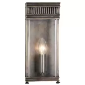 Image of Holborn 1 Light Outdoor Small Wall Half Lantern Light Dark Bronze IP44, E14