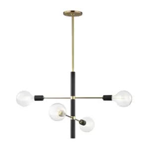 Image of Astrid 4 Light Chandelier Brass, Black