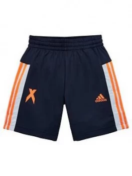 Image of Boys, Adidas Youth X Short, Navy/Orange, Size 7-8 Years