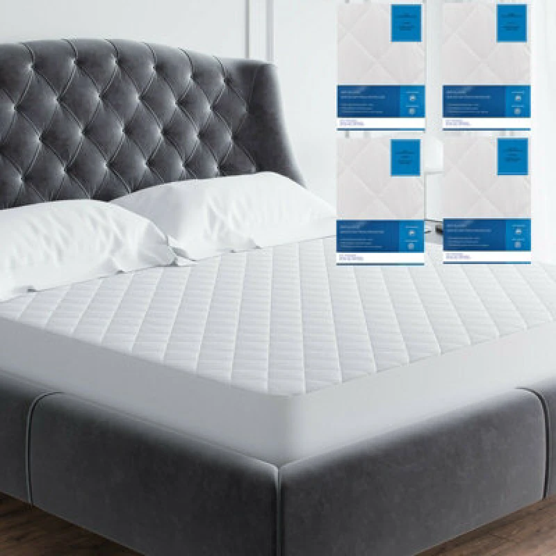 Image of Gr8 Home Anti Allergy Quilted Mattress Protector Bed Sheet Cover Topper White
