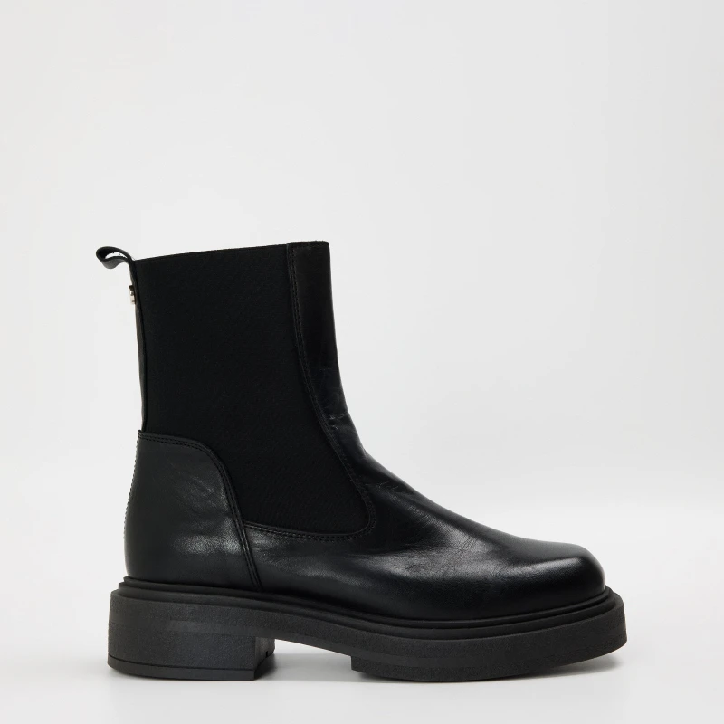 Image of Steve Madden Womens Churro Ankle Heeled Boots Black Lthr female 4 (37)