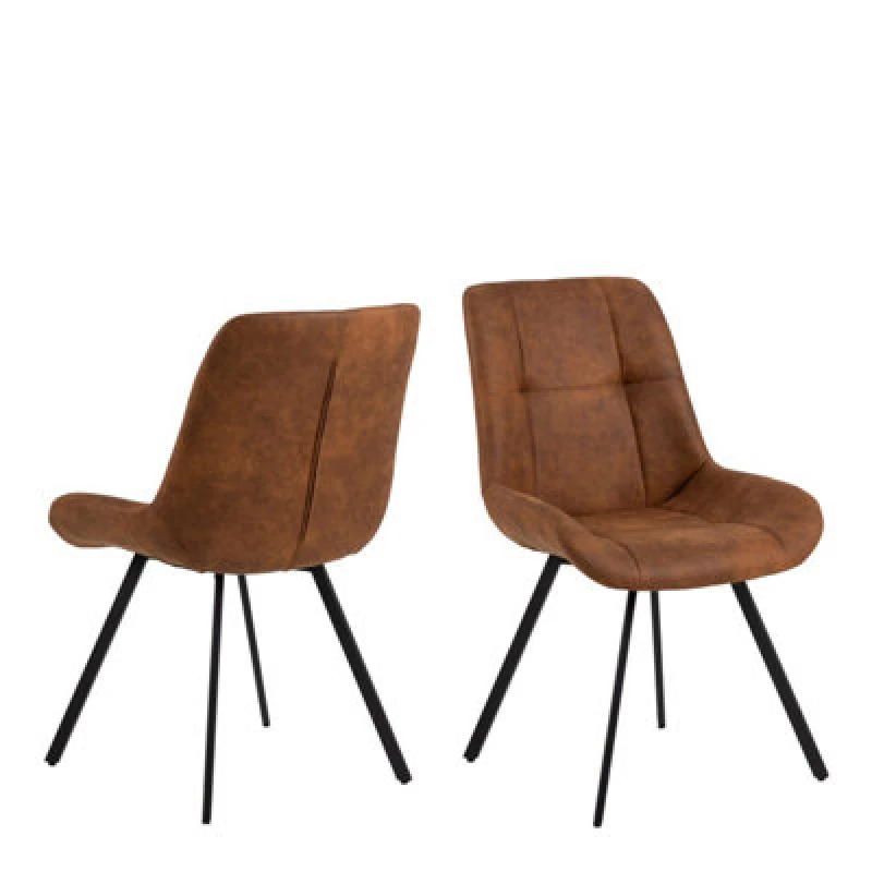 Image of Furniture To Go Waylor Dining Chair In Brown Fabric Set Of 2