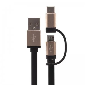 Image of Urbanz 2-in-1 USB Type C and Micro USB 1M Charging Cable