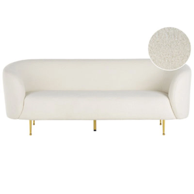 Image of Beliani Sofa 3 Seater Loen Boucle White