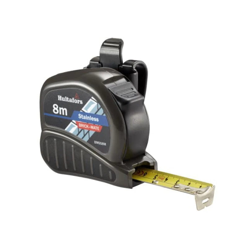 Image of RHINOBUILD Hultafors Stainless Steel Brick-Mate Pocket Tape 8m (Width 25mm)