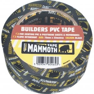 image of Everbuild Mammoth Builders PVC Black Tape Black 75mm 33m