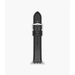 Image of Fossil Mens 42Mm/44Mm/45Mm Leather Band For Apple Watch - Black
