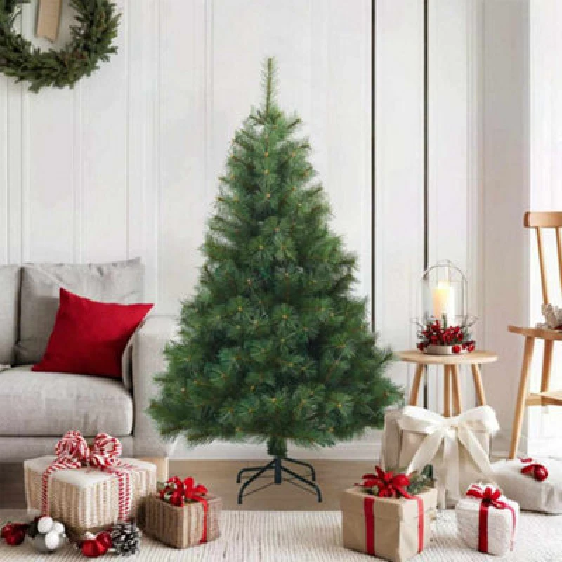 Image of Vidaxl Artificial Hinged Christmas Tree Green 120 Cm Pvc, Steel
