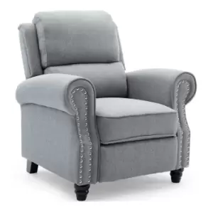 Image of More4homes - duxford Linen fabric pushback recliner armchair sofa occasional CHAIR[Grey,RC1-2070-030-040-GREY,Fabric]