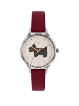 Radley Meridan Grey Dog Dial Red Leather Strap Ladies Watch