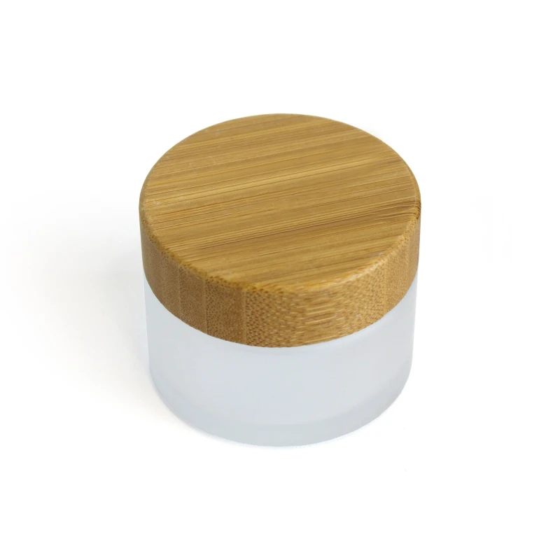 Image of Treat Republic Bamboo Glass Cream Jar Brown