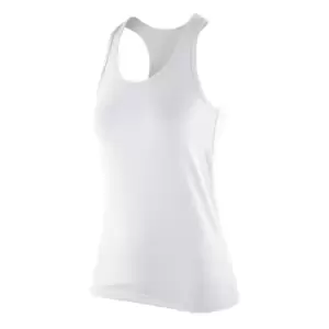 image of Spiro Womens/Ladies Impact Softex Sleeveless Fitness Vest Top (L) (White)